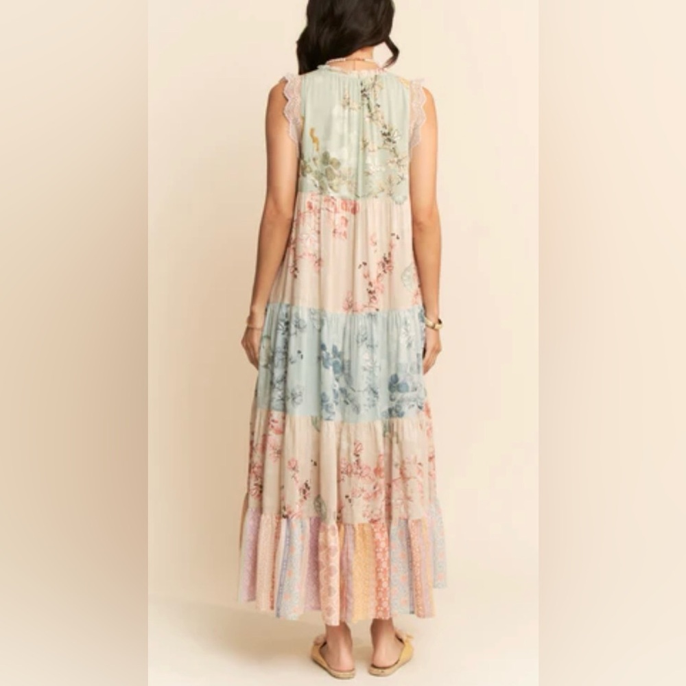 DAVI & DANI Patchwork Petal Floral Tiered Dress/Boho/Cottagecore/NWT Size Small - Picture 15 of 15